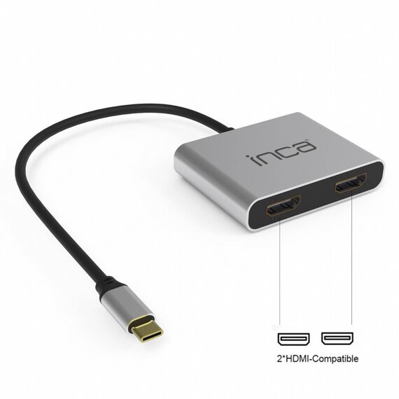 INCA Adapter ITPC-4 Typ C > 2xHDMI 4K30Hz,1xUSB-A,1xUSB-C (ITPC-4T)