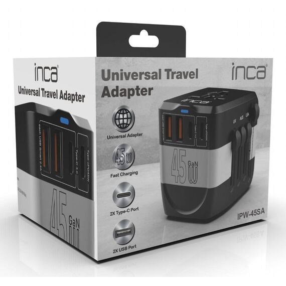 INCA IPW-45SA Universal Travel Adapter 45W USB-C PD