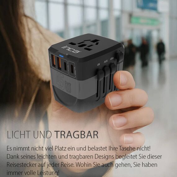 INCA IPW-45SA Universal Travel Adapter 45W USB-C PD