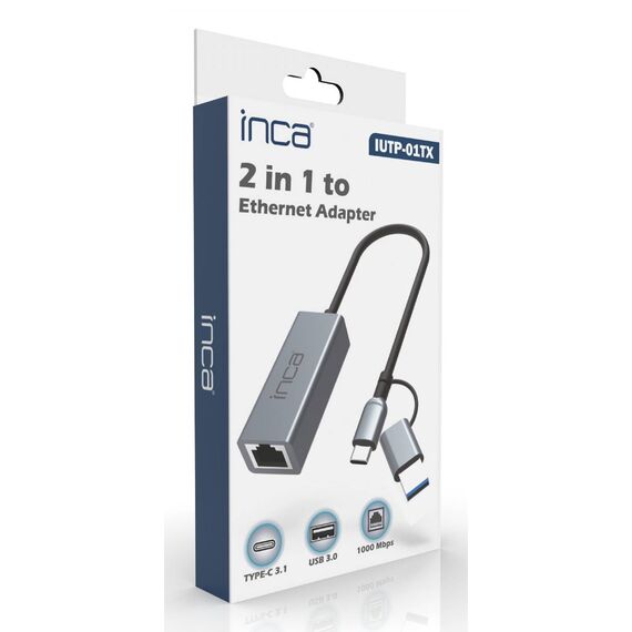 INCA Adapter IUTP-01TX Ethernet > USB und Typ C Anschluss (IUTP-01TX)