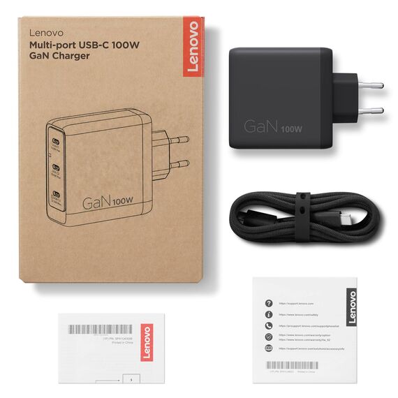 Lenovo 100W GaN USB-C Charger Black EU
