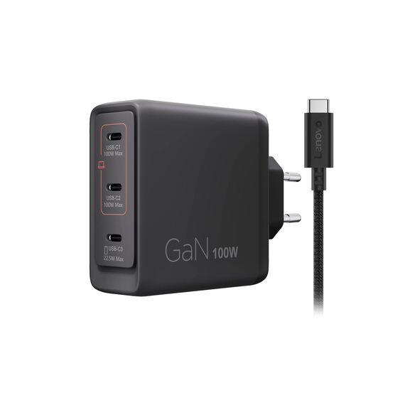 Lenovo 100W GaN USB-C Charger Black EU