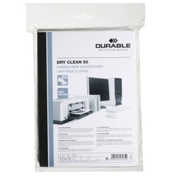 Durable DRY CLEAN 573402 Cleaning Wipes 50 Pack