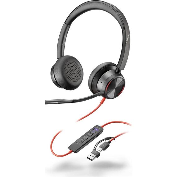 Poly Blackwire 8225 MS USB-C Stereo Headset 8X225AA Black