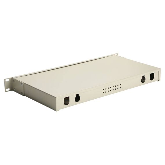 Equip 12-Port Fiber Optic Splice Box, SC Duplex, OS2, 1U, Equipped, Grey (337301)