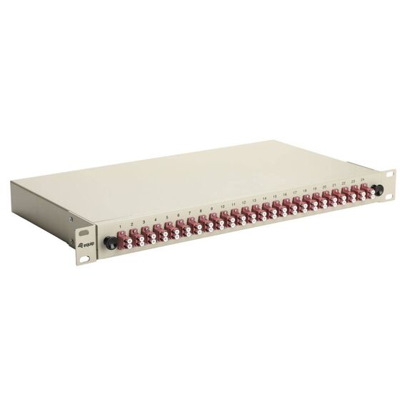 Equip  24-Port Fiber Optic Splice Box, LC Duplex, OM4, 1U, Equipped, Grey (337215)