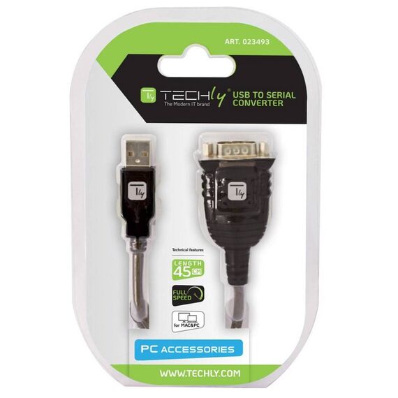 Techly IDATA USB-SER-2T USB to RS232 Adapter Transparent