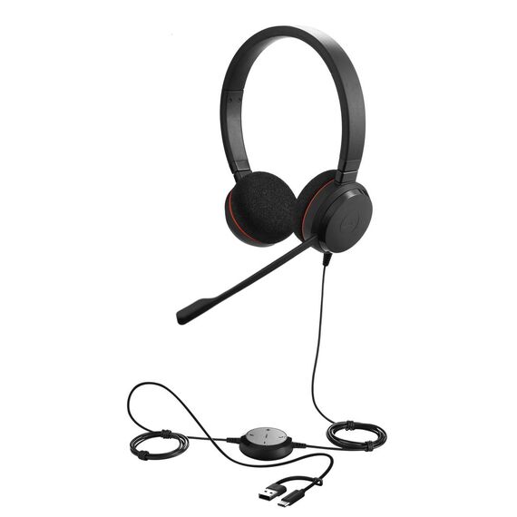 Jabra Evolve 20SE 4999-829-469 UC Stereo USB-C/A Headset Black