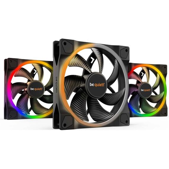 be quiet! Light Wings 140mm PWM Black Triple Pack with ARGB Hub