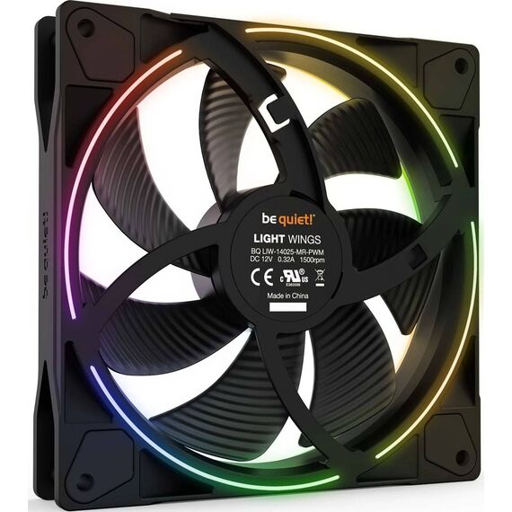 be quiet! Light Wings 140mm PWM Black Triple Pack with ARGB Hub