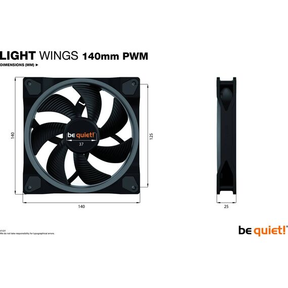 be quiet! Light Wings 140mm PWM Black Triple Pack with ARGB Hub