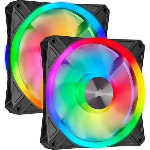 Corsair iCUE QL140 RGB Black 140mm Dual Fan Kit with Lighting Node CORE