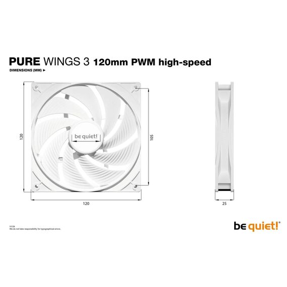 be quiet! Pure Wings 3 - Case fan - PWM high-speed - 120  | BL111