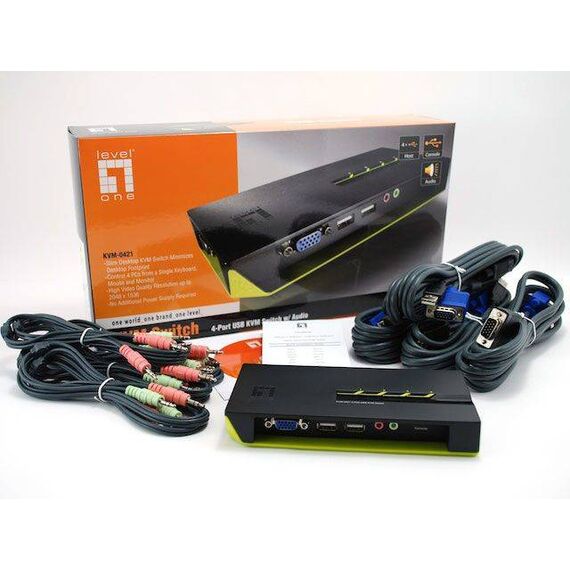 LevelOne ViewCon KVM0421 KVM audio switch 4 x KVM KVM-0421
