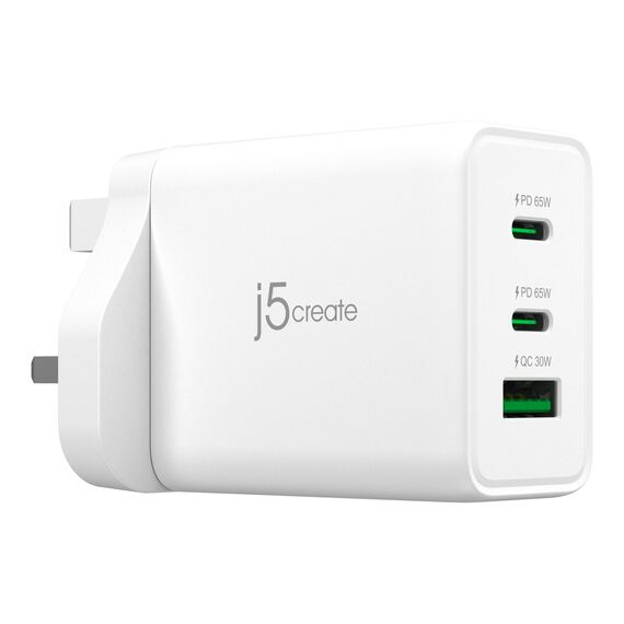 J5CREATE 65W GAN USB-C 3-PORT CHARGER (JUP3365F-FN)