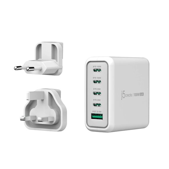 J5CREATE 100W GAN USB-C 5-PORT CHARGER (JUP53100EF-N)