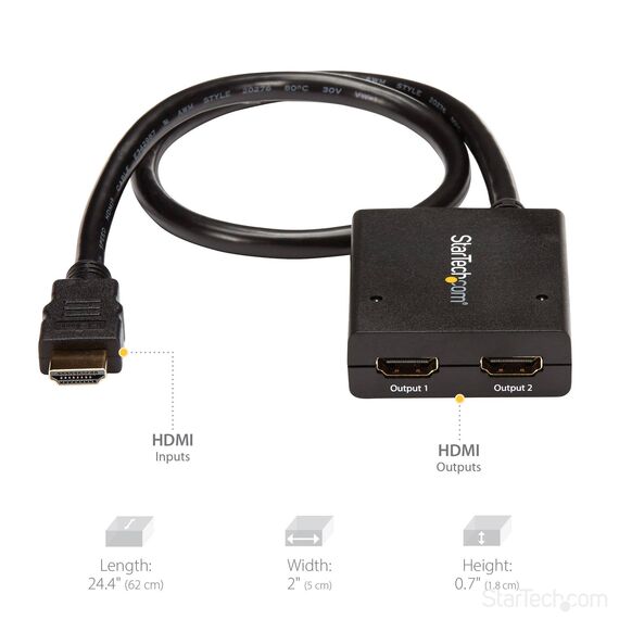 StarTech ST122HD4KU 2-Port HDMI 4K Splitter