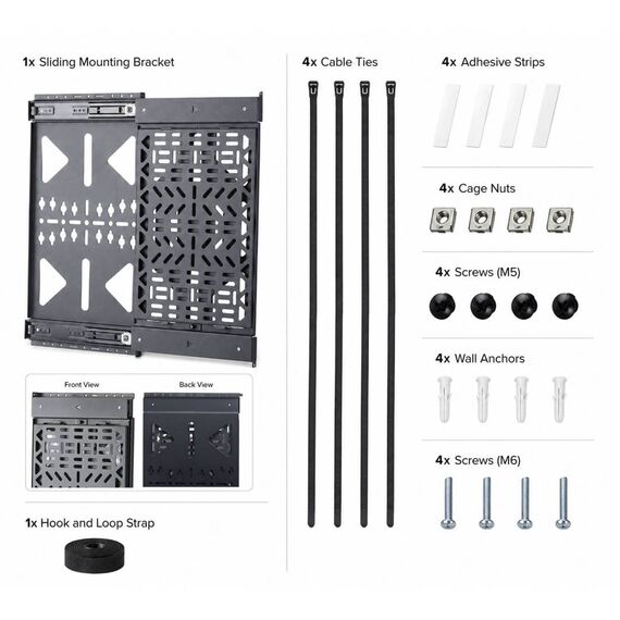StarTech.com Slide-Out Behind-TV AV Component Panel 10kg