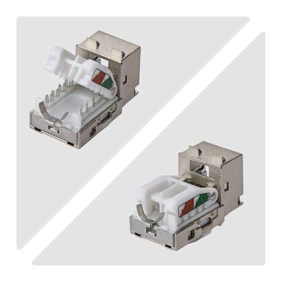 StarTech.com Cat6A STP Toolless Keystone 90° 10-Pack Silver