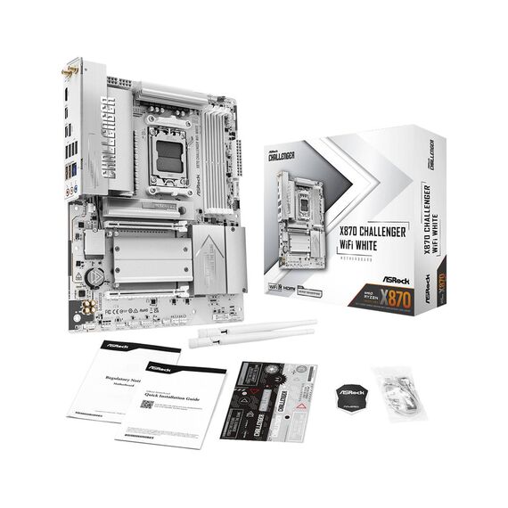 ASRock X870 Challenger WiFi White AM5 ATX DDR5 USB4 Wi-Fi 7
