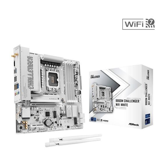 ASRock B860M Challenger WiFi White LGA1851 mATX DDR5 Wi-Fi 7