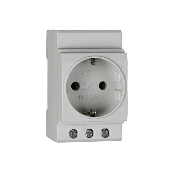 EFB EK633.1 Schuko Socket Outlet for DIN Rail 16 A Grey