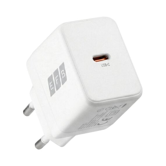 EFB G301CE 30W GaN USB-C Charger with 2 m Cable White