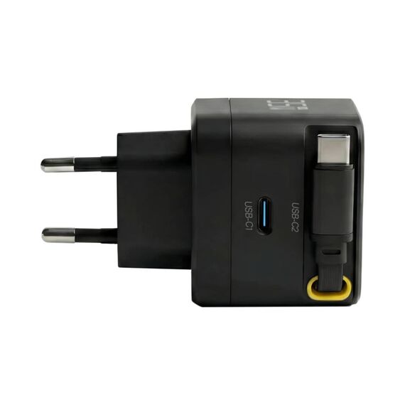 EFB G352CE 35W GaN Charger Retractable USB-C Cable Black