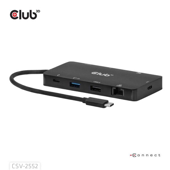 Club 3D CSV-2552 9-in-1 USB-C Hub Dual HDMI 100W PD