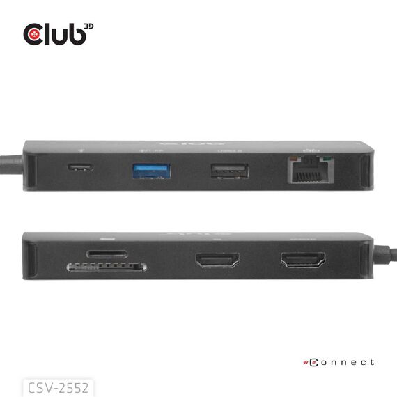 Club 3D CSV-2552 9-in-1 USB-C Hub Dual HDMI 100W PD