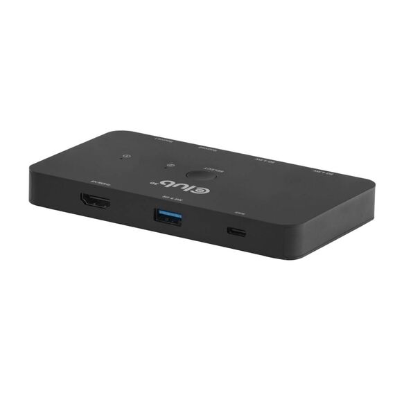 Club 3D CSV-2512 Dual USB-C KVM Switch HDMI 4K60 100W