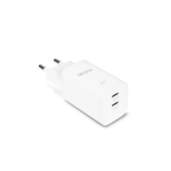 DICOTA D32184 2-Port GaN USB-C Charger 65W White