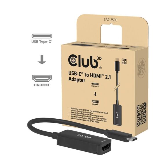 Club 3D CAC-2505 USB-C to HDMI 2.1 Adapter 8K60