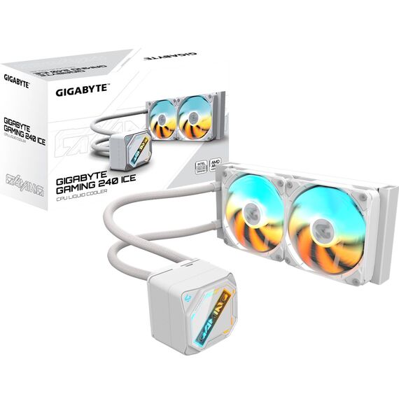 Gigabyte GAMING 240 ICE 240mm AIO CPU Cooler ARGB White