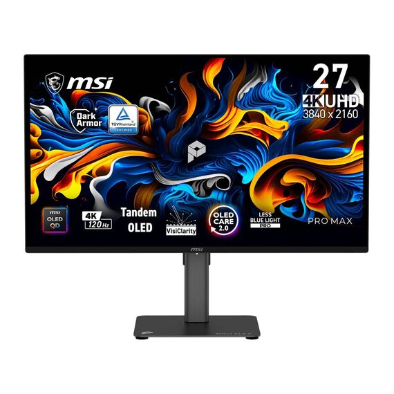 MSI PRO MAX 271UPX12G 27" 4K QD-OLED Monitor Black