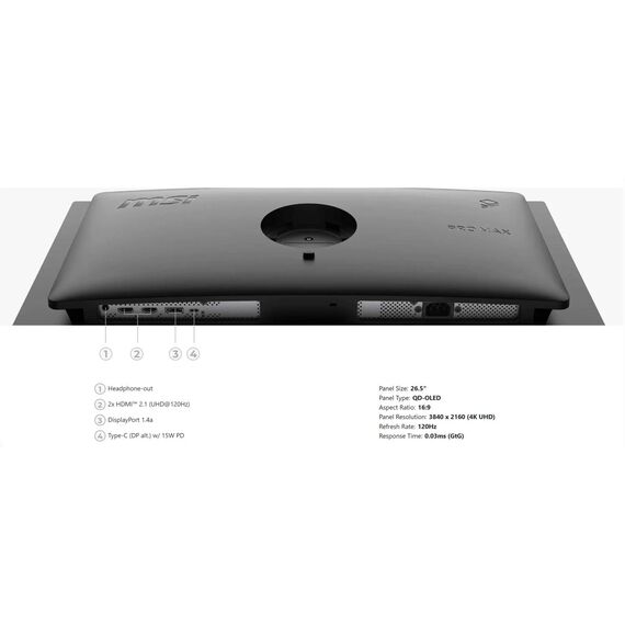 MSI PRO MAX 271UPX12G 27" 4K QD-OLED Monitor Black
