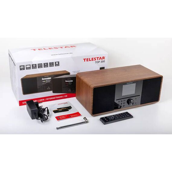 TELESTAR TOP 300 Wood DAB+ Internet Radio with CD Wood