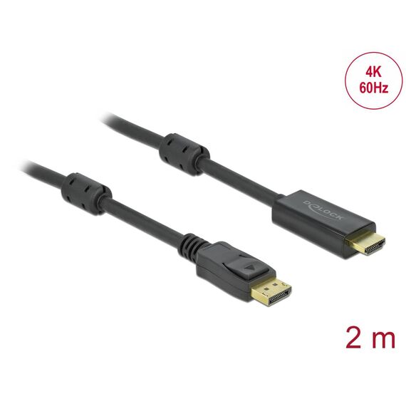 Delock - Adapter cable - DisplayPort male locking to HDMI | 85956