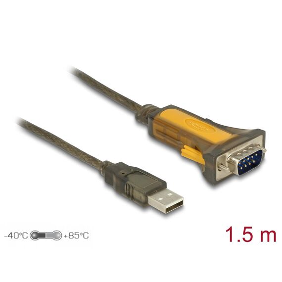 DeLock Adapter USB 2.0 > 1 x Serial RS-232 - Extended tem | 65840