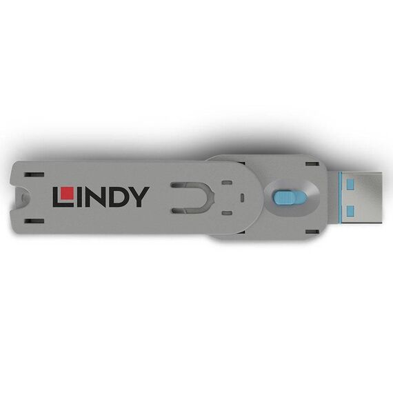Lindy 40622 USB-A Port Blocker Extra Key Blue