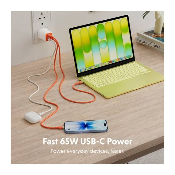 Hyper HyperJuice Flex 65W GaN Charger EU Orange