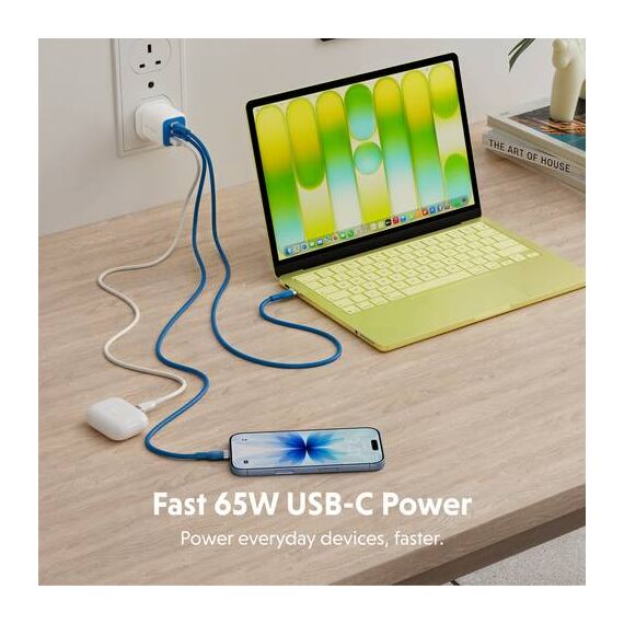 Hyper HyperJuice Flex 65W GaN Charger EU Blue