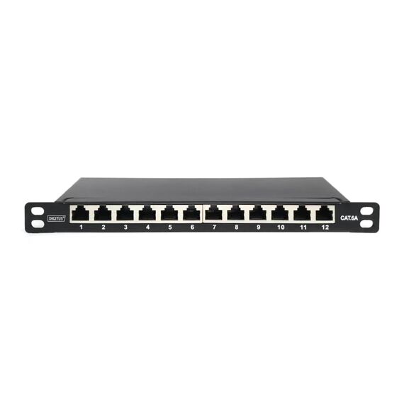 DIGITUS DN-91612S-SL-EA Slim Cat 6A 12-Port 0.5U Panel