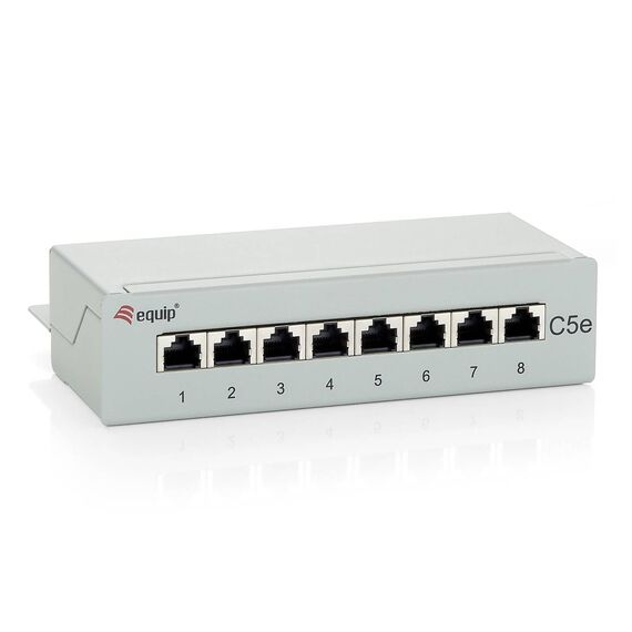 equip 227308 8-Port Cat.5e Desktop Patch Panel Grey