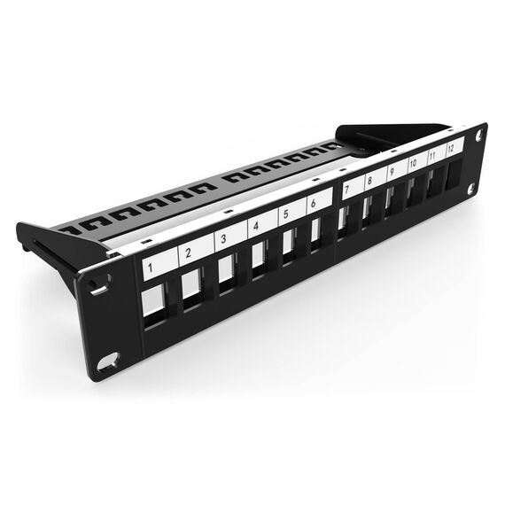 DIGITUS DN-91420 10in 12-Port Keystone Panel Black