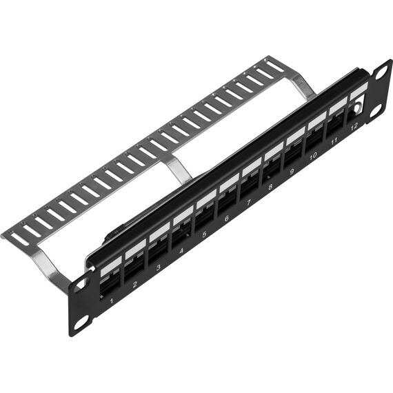 EFB 691826TS 10in 12-Port Keystone Panel Black
