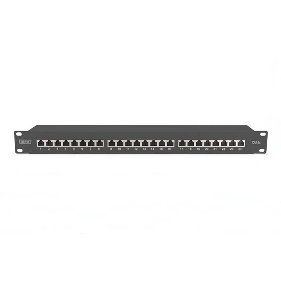 DIGITUS DN-91624S-EA-B Cat 6A 24-Port 1U Patch Panel Black