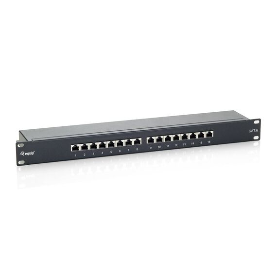 equip 326416 Premium Cat 6 Shielded 16-Port 1U Panel