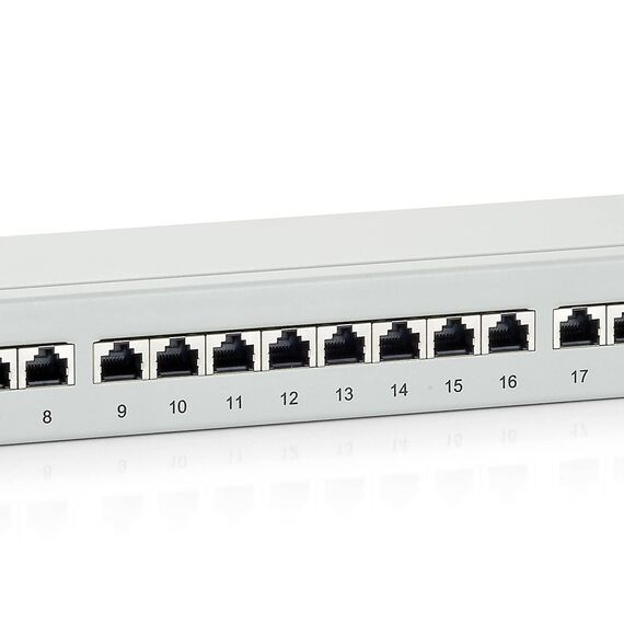 equip 326324 Premium Cat 6 Shielded 24-Port 1U Panel Grey