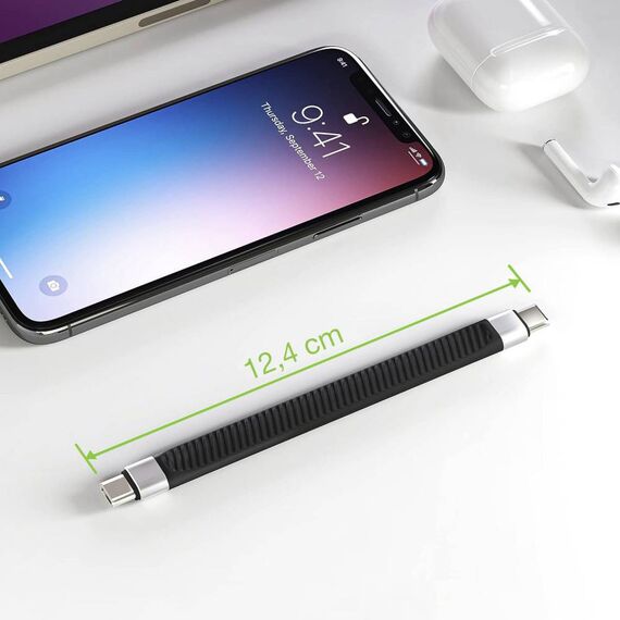 Techly USB4 40 Gbps USB-C Flat Cable 12.4 cm 100 W